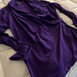 Lauren Purple Pull over along-sleeve 2x Shirt